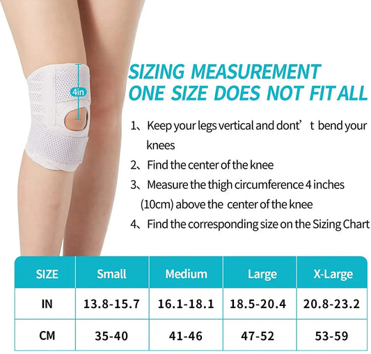 Premium Adjustable Knee Brace – Breathable Compression Support with Side Stabilizers for Active Lifestyles